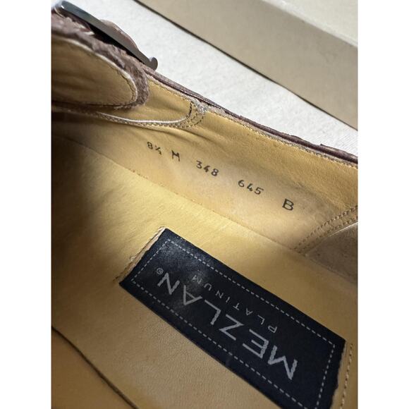 Mezlan Platinum Shoes Mens Size 8.5 Brown Genuine Alligator Monk Strap Dress